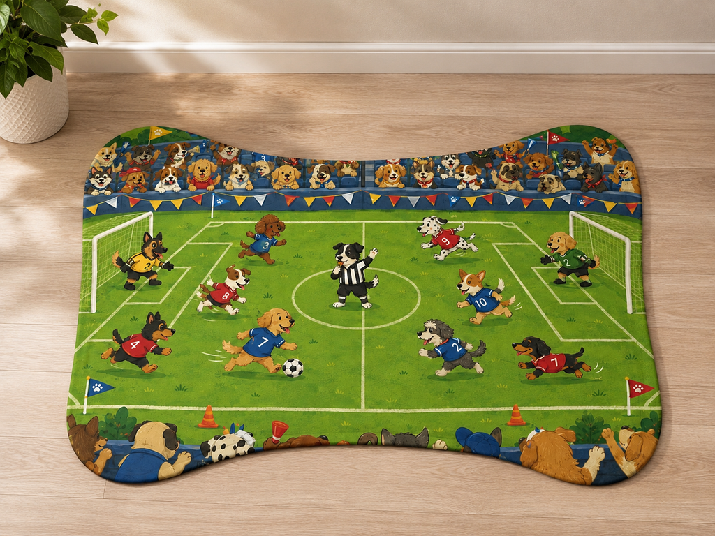 Soccer Dogs Feeding Mat