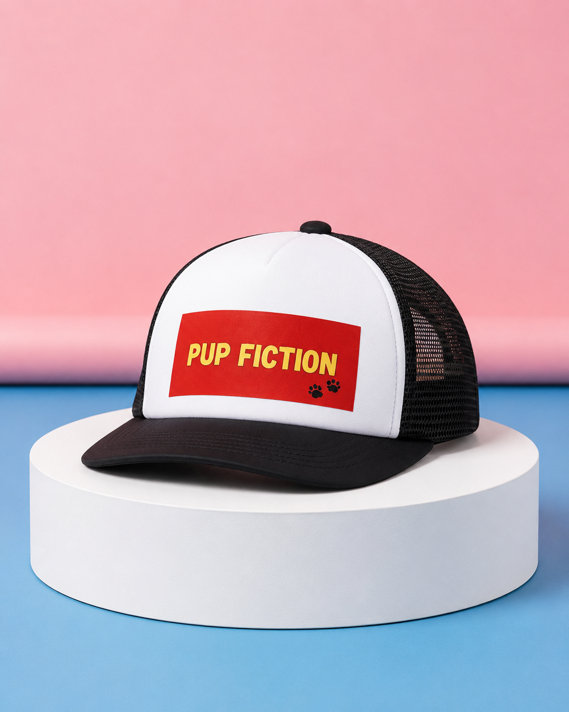 Pup fiction trucker hat